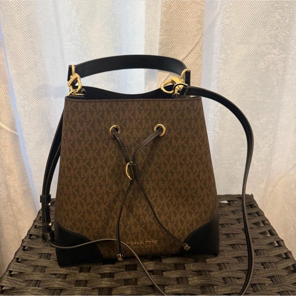 Michael Kors Black and Brown Shoulder Bag